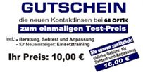 Gutschein zum Test von Kontaktlinsen